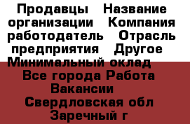 Продавцы › Название организации ­ Компания-работодатель › Отрасль предприятия ­ Другое › Минимальный оклад ­ 1 - Все города Работа » Вакансии   . Свердловская обл.,Заречный г.